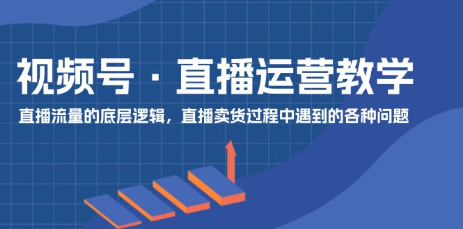 视频号 直播运营教学：直播流量的底层逻辑，直播卖货过程中遇到的各种问题-云网创资源站