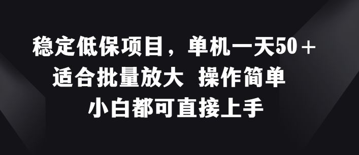 稳定低保项目，单机一天50+适合批量放大 操作简单 小白都可直接上手【揭秘】-云网创资源站