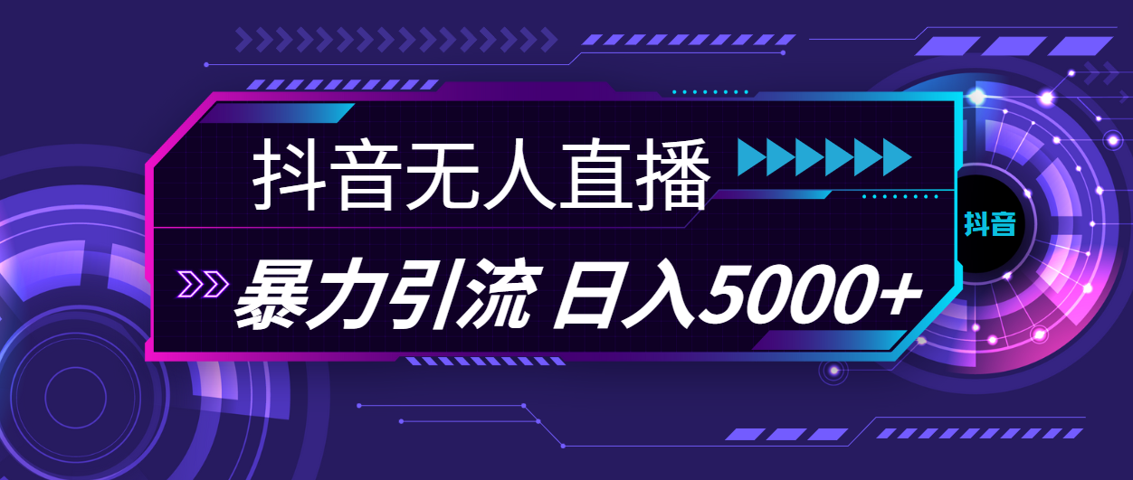 抖音无人直播，暴利引流，日入5000+-云网创资源站