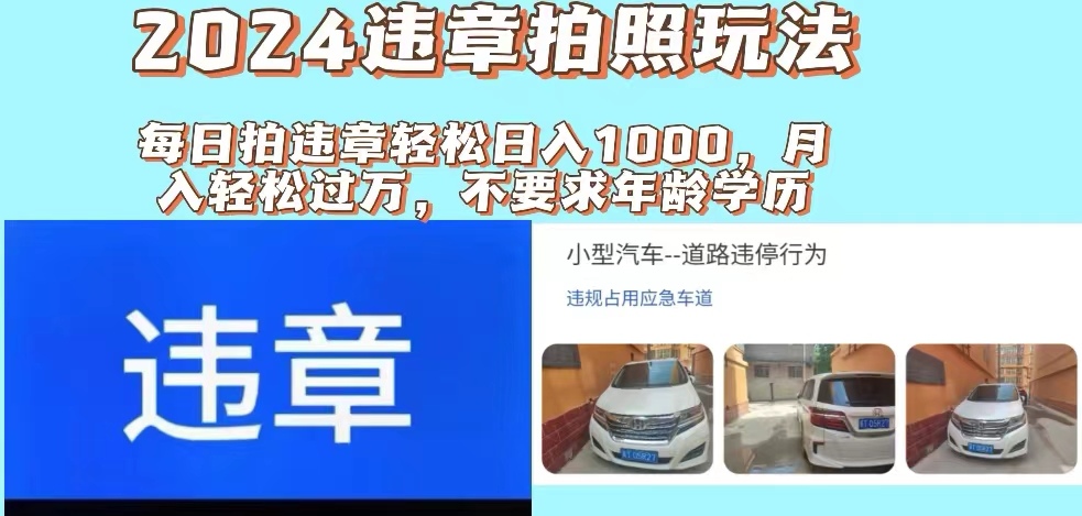 2024违章拍照新玩法，推广躺赚+拍照赚钱双模式，日入1000+-云网创资源站