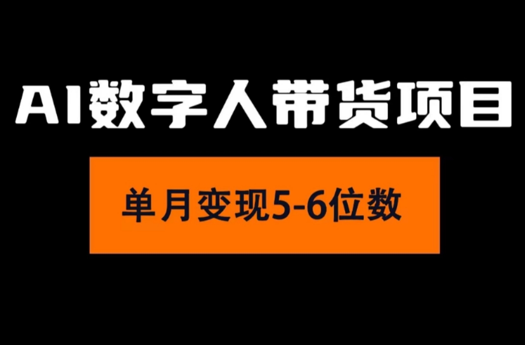 2024年Ai数字人带货，小白就可以轻松上手，真正实现月入过万的项目-云网创资源站