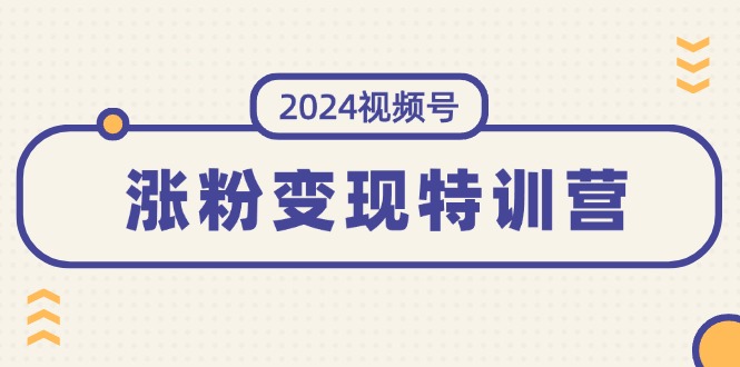 2024微信视频号-增粉转现夏令营：一站式打造出平稳微信视频号增粉变现方式（10节）-云网创资源站