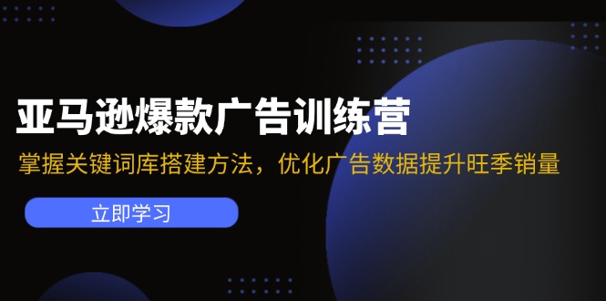 亚马逊爆款广告训练营：掌握关键词库搭建方法，优化广告数据提升旺季销量-云网创资源站