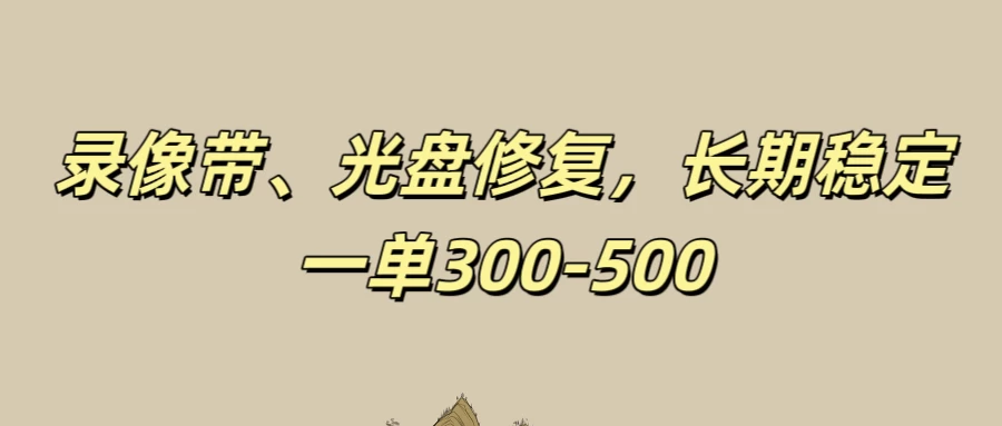 录像带、光盘修复项目，非常稳定适合长期做，一单300-500+-云网创资源站