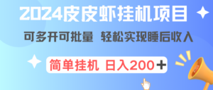 最新正规皮皮虾挂机项目，单号日入200+ 可多开可批量，简单挂机操作，轻松实现睡后收益-云网创资源站