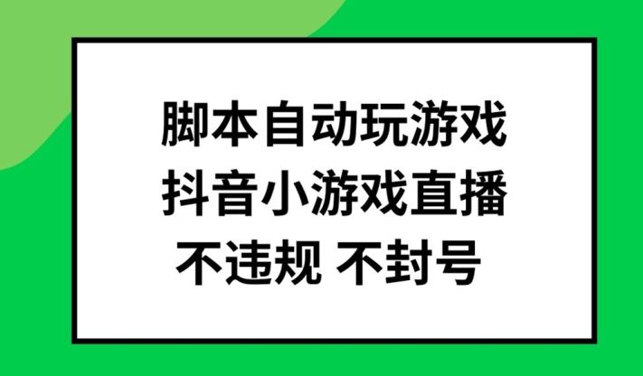 脚本自动玩游戏，抖音小游戏直播，不违规不封号可批量做【揭秘】-云网创资源站