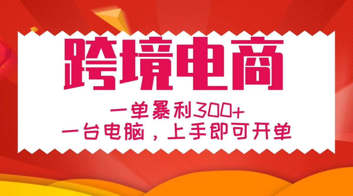 一对一教学跨境电子商务，一单爆利300 ，一台电脑入门就可以出单-云网创资源站