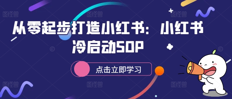 从零起步打造小红书：小红书冷启动SOP-云网创资源站