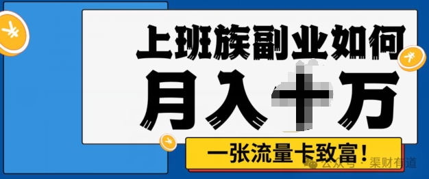 零投资，零门槛，第二职业优选，办流量卡月入了万-云网创资源站