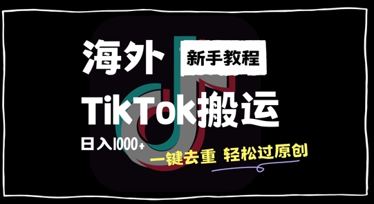 2024最新海外TikTok搬运玩法，一键去重轻松过原创，新手无经验也能日入1k【揭秘】-云网创资源站