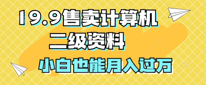 19.9售卖计算机二级资料，发发图片，小白也能月入过万!-云网创资源站