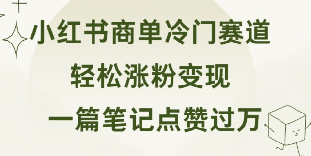 小红书的商单小众跑道 一篇手记关注点赞破万 轻轻松松增粉转现-云网创资源站