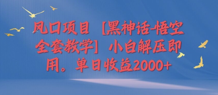 蓝海项目【黑神话-孙悟空整套课堂教学】新手缓解压力既用，单日盈利2k-云网创资源站