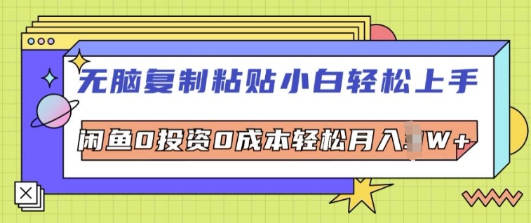 没脑子拷贝新手快速上手，闲鱼0投入0成本费轻轻松松月入W-云网创资源站