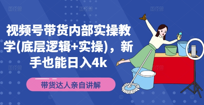 视频号带货内部结构实际操作课堂教学(底层思维 实际操作)，初学者也可以日入4k-云网创资源站