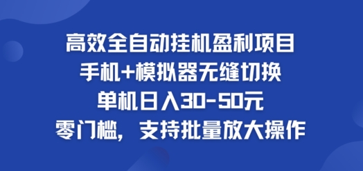 高效率自动式挂ji赢利新项目，单机版日入30-50元，零门槛，适用大批量变大实际操作-云网创资源站