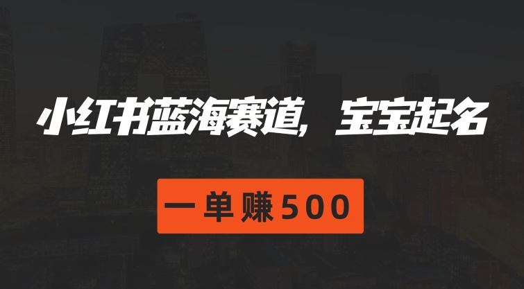 小红书的瀚海跑道，宝宝取名，一单赚500-云网创资源站