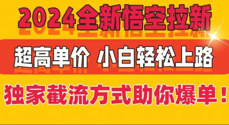 2024全新升级孙悟空引流，极高价格，独家代理截留方法帮助你打造爆款，新手快速上手-云网创资源站