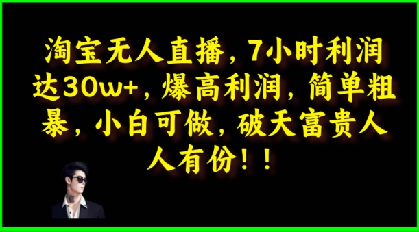 淘宝网无人直播，绝对高盈利，简单直接，小白可做-云网创资源站