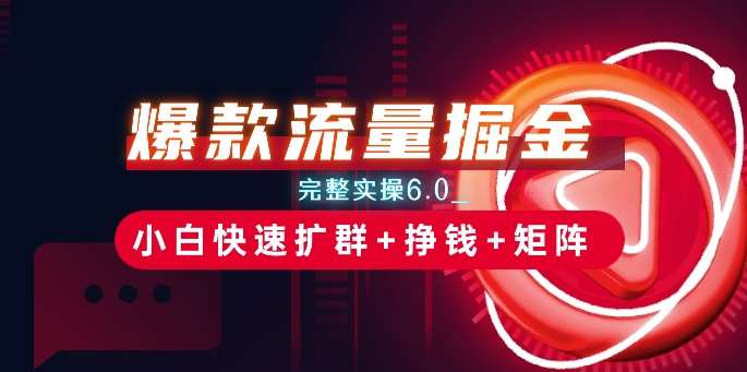 爆品总流量掘金队_详细实际操作6.0_新手迅速扩群 赚钱 引流矩阵构思【揭密】-云网创资源站