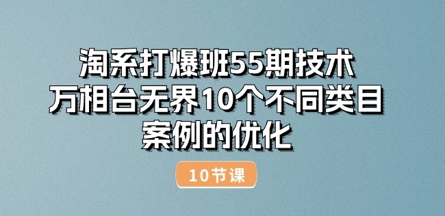 淘宝打穿班55期技术性：万相台无边10种不同品类实例的改善(10节)-云网创资源站