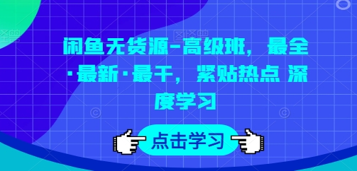 闲鱼平台无货源电商-提高班，最齐·全新·最干，紧靠网络热点 深度神经网络-云网创资源站