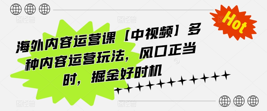 国外具体内容运营课【中视频】多种多样内容营销游戏玩法，出风口好时节，掘金队最佳时机-云网创资源站