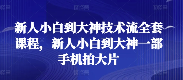 新手菜鸟到高手技术控整套课程内容，新手菜鸟到高手一部手机拍大片-云网创资源站