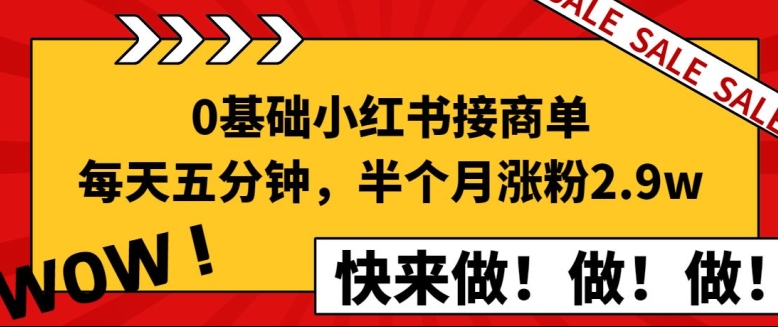 0基本小红书的接商单，每天五分钟，15天增粉2.9w新手指南-云网创资源站