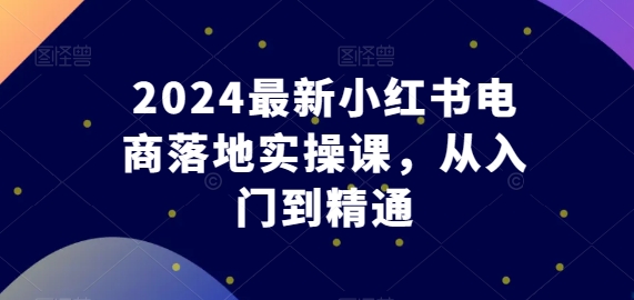 2024全新小红书电商落地式实操课，实用教程-云网创资源站