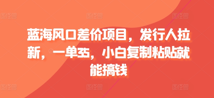 蓝海风口价格差新项目，外国投资者引流，一单35，新手拷贝就可弄钱-云网创资源站