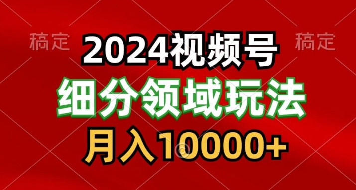 2024视频号分成计划细分领域爆款搬运玩法，每天5分钟，月入1W+-云网创资源站