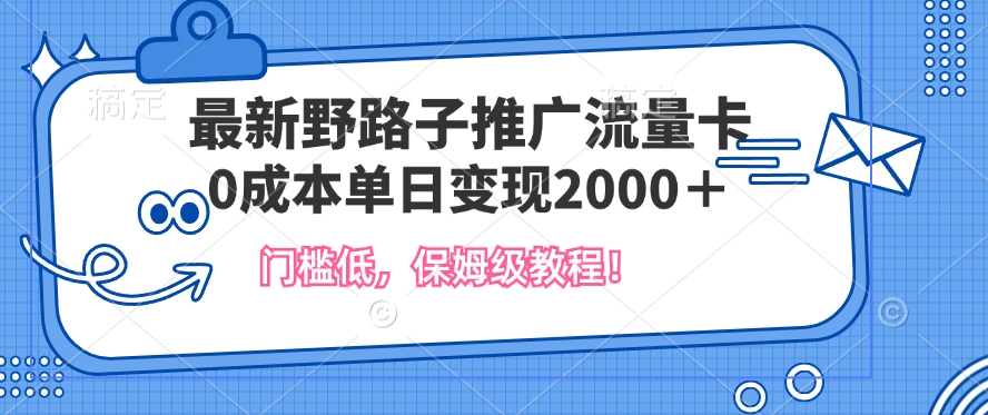 全新歪门邪道营销推广上网卡，一张200-300，成本低，0成本费单日转现好几张-云网创资源站