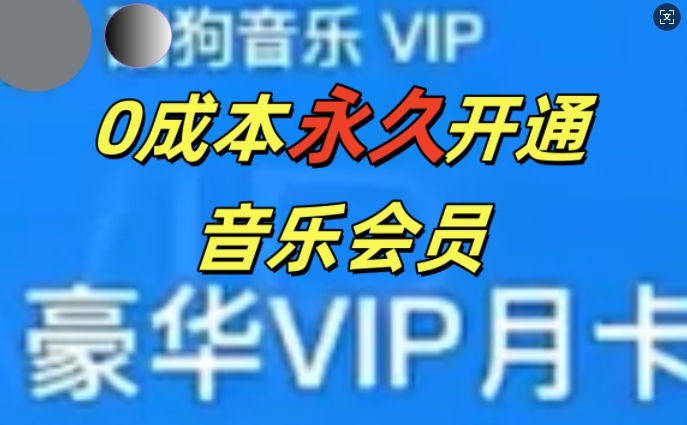 0成本费永久性音乐会员，可使用可卖掉，多种多样转现方式日入3张-云网创资源站