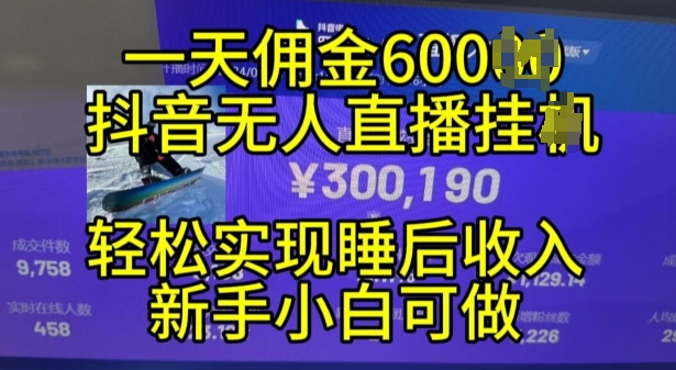 2024年11月抖音无人直播卖货挂JI，新手的梦想之路，24小时24钟头盈利无间断实现真正管道收益【揭密】-云网创资源站