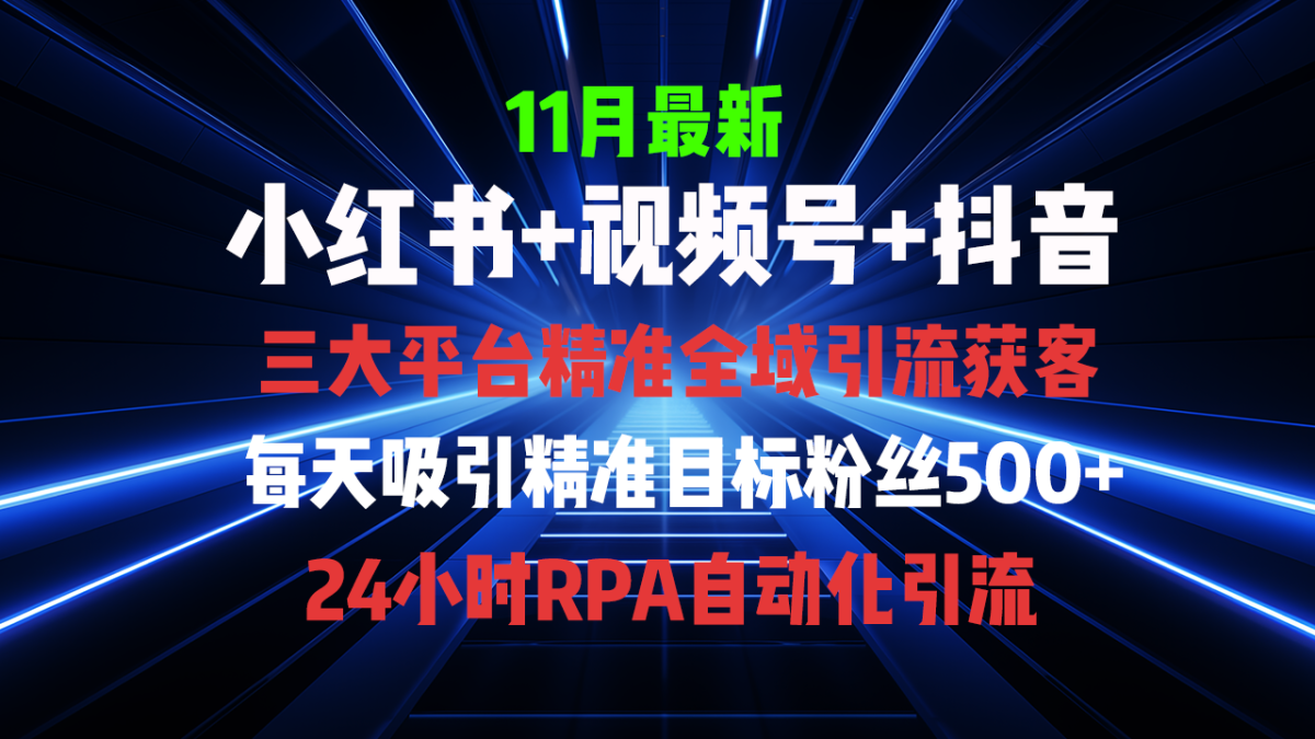 全域多平台引流私域打法，小红书，视频号，抖音全自动获客，截流自…-云网创资源站