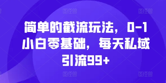 简单截留游戏玩法，0-1新手零基础，每日私域引流99 【揭密】-云网创资源站