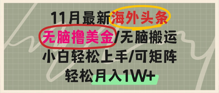 国外今日头条，没脑子运送撸美元，新手快速上手，可引流矩阵实际操作，轻轻松松月入1W-云网创资源站