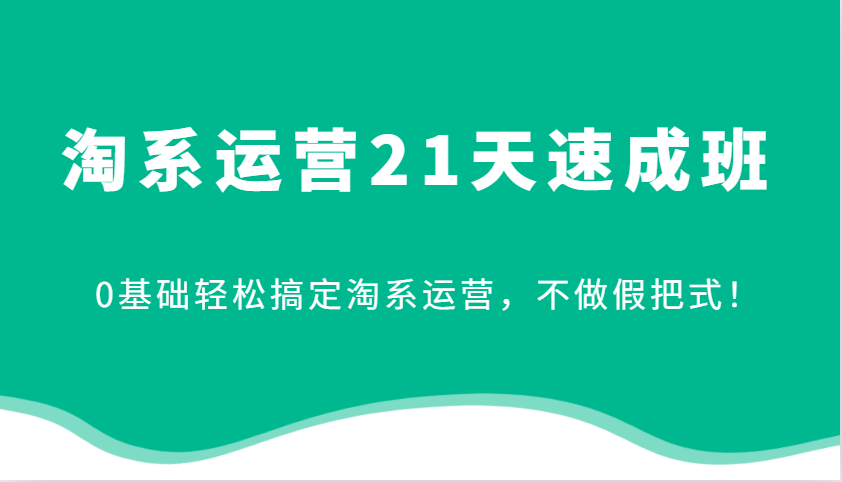 淘系运营21天速成班，0基础轻松搞定淘系运营，不做假把式！-云网创资源站